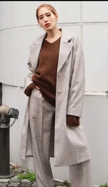 ELDER 자카드 무늬 롱 코트 미사용 새상품