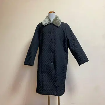 FIN 블랙 퀼팅 롱 자켓 [ L ]