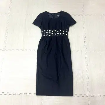 하프 코튼 네이비 원피스 플랜트 패턴 아카이브 y2k