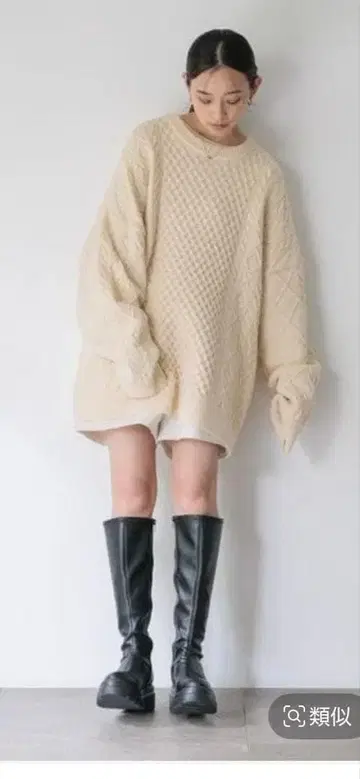 로리즈팜 케이블 BIG 튜닉 아이보리