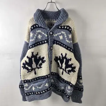 FAB 캐나다제 코위찬 니트 가디건 메이플 울 100% 빈티지