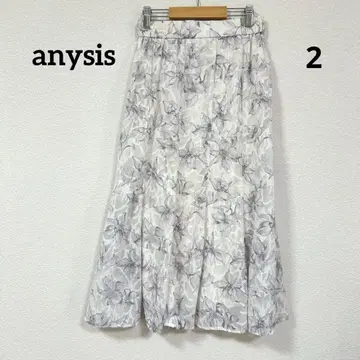 anysis 허리밴딩 플라워 롱 플레어 스커트 꽃무늬 고급