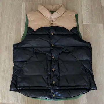 STUDIO D'ARTISAN 리버서블 양가죽 다운 베스트 M