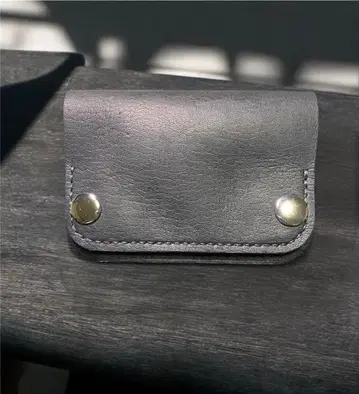 [ 소가죽 오일 가죽 ] 미니 트래커 지갑 블랙