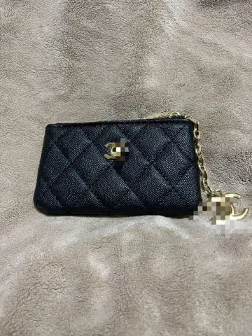 퀼팅 블랙 코인 케이스