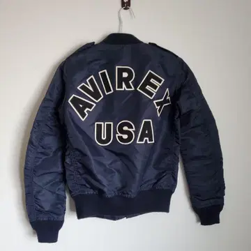 레어 AVIREX 로고 MA-1 S 쇼트 기장