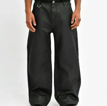 Stacked Oil Coating Loose Fit Pants