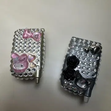 추억의 피처폰 데코 가챠가챠 골드 블랙