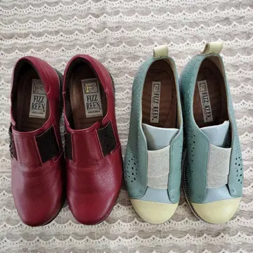 FIZZ REEN 2켤레 세트 빨간색과 스카이블루 슬립온 22.5cm