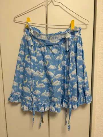 구름 패턴 낚시 스커트