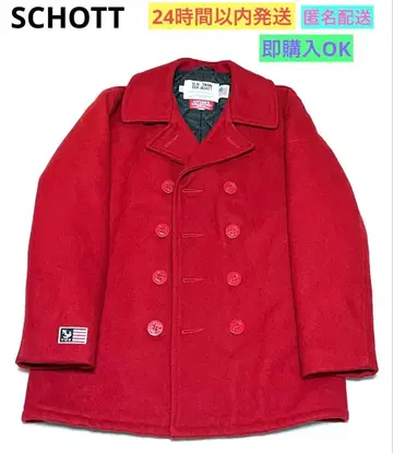 [ 새상품급 ] SCHOTT 피 코트 레드 사이즈:LARGE(XL)