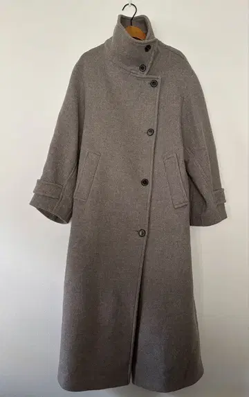 ZARA 롱 코트 스탠드 카라 그레이 MANTECO