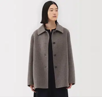 새상품 무인양품 울 혼방 더블 페이스 숏코트 다크 모카 브라운