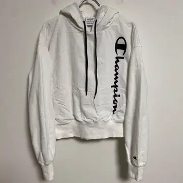 [레어] Champion 화이트 이소재 사용 후드 부착 속기모 후드티 L