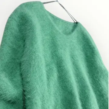 C'EST MOIJEU 폭스 캐시미어 부드러운 탁한 어린 풀색 그린