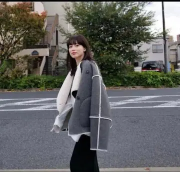 ETRETOKYO 에트레토쿄 리버서블 무스탕 블루종 그레이