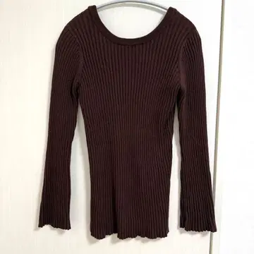 가격 인하! [ 새상품 ] ungrid 실크 혼방 백 오픈 리브 니트 F