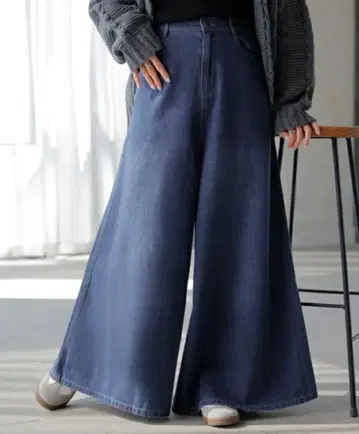 와이드 데님 팬츠 HUG.U 톨 기장