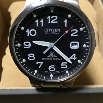 CITIZEN Eco-Drive ATTESA 티타늄 다이얼 블랙 작동품