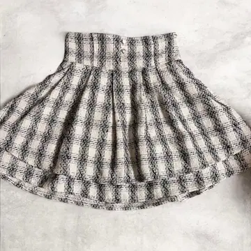 evelyn 에블린 트위드 더블 플레어 스커트