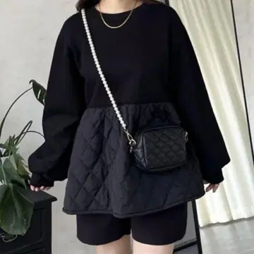 prose verse 프로즈베일 퀼팅 페플럼 맨투맨