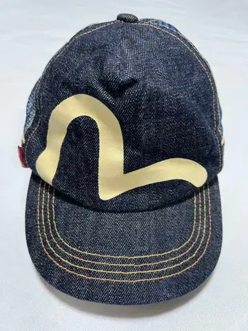 EVISU 데님 메쉬캡 화이트 갈매기 데님캡 화이트 갈매기
