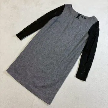 [ 익명 배송 ] Discoat (디스코트) 소매 레이스 도킹 원피스