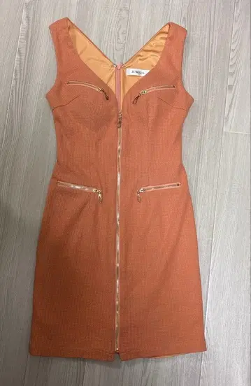 JEWELS 오렌지 타이트 드레스 M