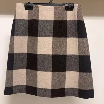 NATURAL BEAUTY BASIC 미니 스커트 체크 무늬 브라운