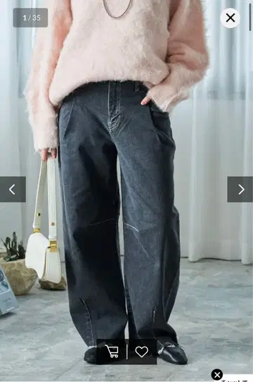 프릭스스토어 썸씽 TUCK CURVE WIDE 커브 와이드 데님