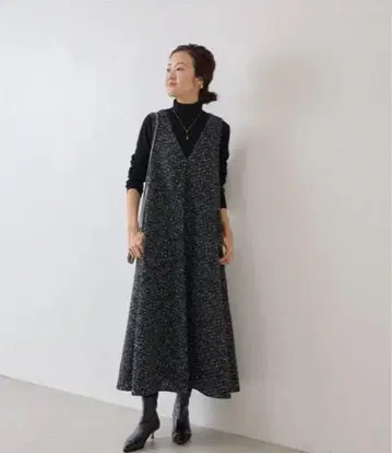 [ 비어즐리 ] 트위드 플레어 원피스