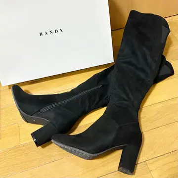 RANDA 스트레스 프리 우천 겸용 니하이 부츠 스웨이드 라이크
