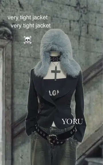 자켓 y2k 그런지 다크코어 헤이세이 갸루 펑크 피치 쇼트 기장 NANA