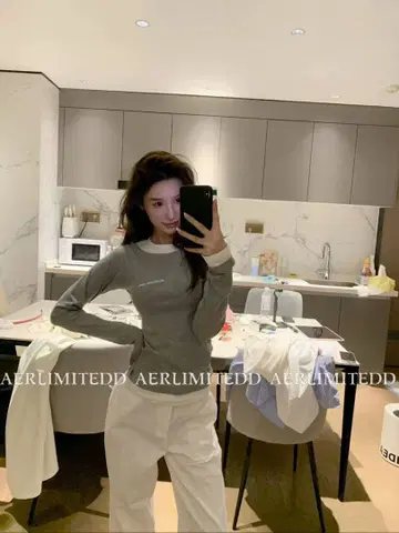 그레이 코튼 긴팔 스웨터