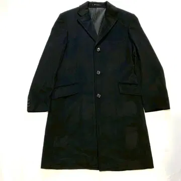 캐시미어 100% 체스터 코트 블랙 광택 LL 사이즈