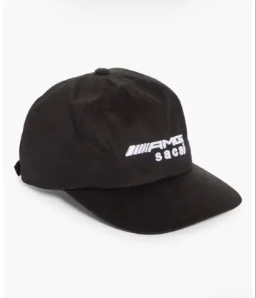 sacai x AMG 로고 자수 블랙 캡