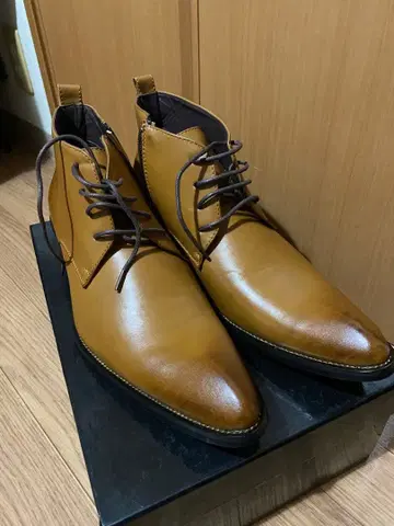 브라운 가죽 드레스 신발 레이스업