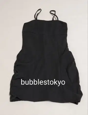 BUBBLES 베어탑 원피스 스트랩 포함 블랙