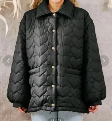 ANAP mimpi 하트 퀼팅 다운 자켓 블랙