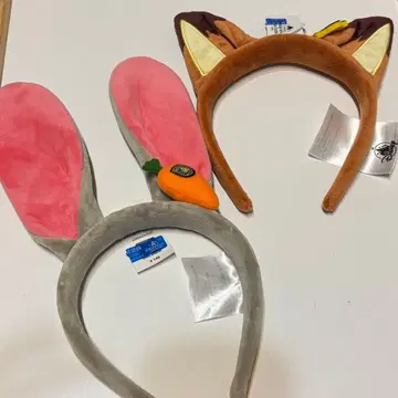 상하이 디즈니 주토피아 닉 주디 머리띠 세트