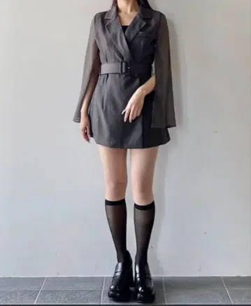 [ NOMAE ] 시어 슬리브 테일러드 원피스