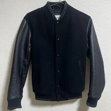 monkey time 울 x 가죽 바시티 자켓 ( M )