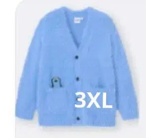 GU 퍼펫 스 가디건 3XL 블루
