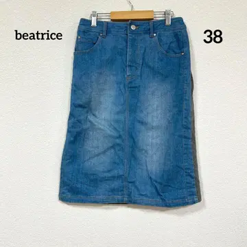 beatrice 이소재 데님 타이트 스커트 속기모 뒷면 맨투맨 원단