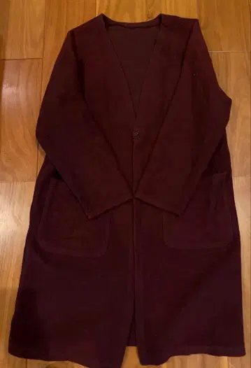 LAITERIE 버건디 롱 코트