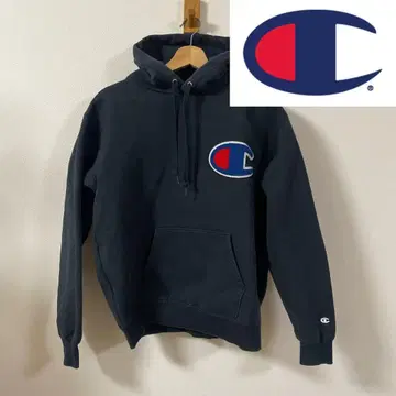 챔피온 블랙 빅 로고 후드티 X-LARGE