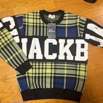 새상품 Jack Bunny!! 택 포함 체크 무늬 스웨터 M