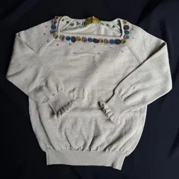 호코모모라 7부 소매 스웨터 자수 포함 40 [ A-33 ]