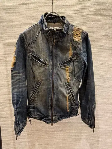 00s archive midas biker denim jacket y2k