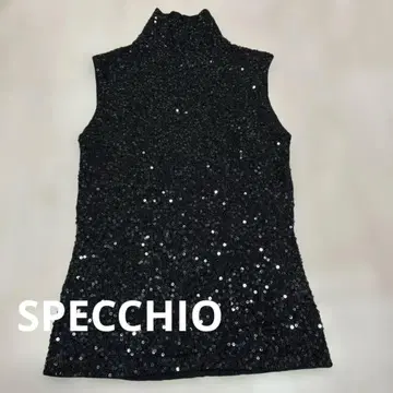 스페치오 하이넥 슬리브리스 총 스팽글 40 모헤어 30%